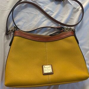 Dooney & Bourke Mustard Pebble Grain Crossbody Pouch